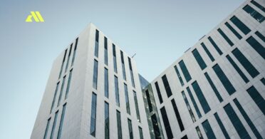 Modern buildings against clear sky