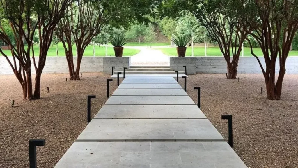 Modern Walkway Vibrant Greenery